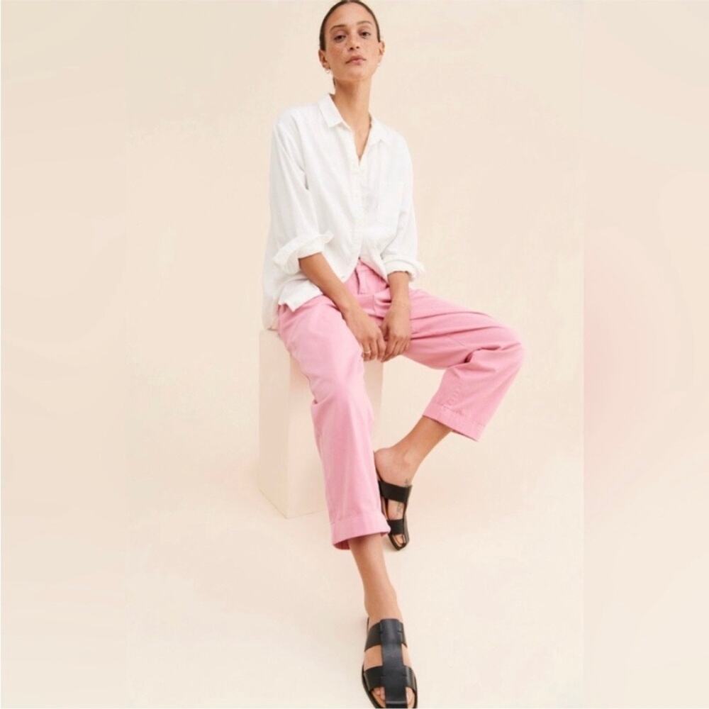 PISTOLA Kellin Pants Womens 27 Flamingo Pink Relaxed Pleated Slouchy Cuffed NEW